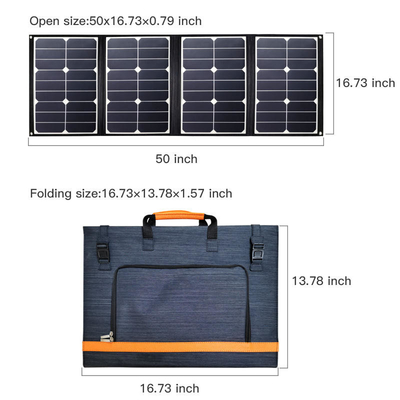 Carregador dobrável portátil do painel 80w solar de PVDF com saída da C.C. e do USB
