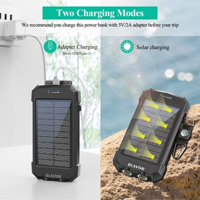 Banco portátil sem fio das energias solares do carregador 10000mAh de Qi para o telefone e o portátil