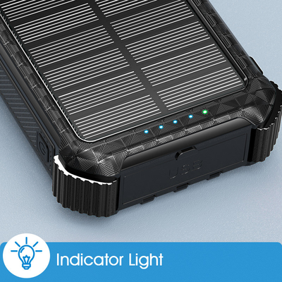 Carregador posto solar portátil impermeável 26800mAh do banco do poder IPX5 com 3 cabos incorporados