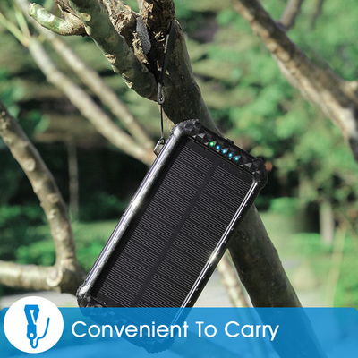 Carregador posto solar portátil impermeável 26800mAh do banco do poder IPX5 com 3 cabos incorporados