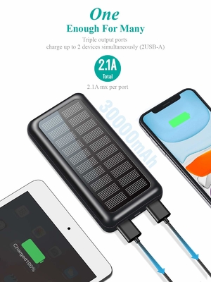 IPX5 bloco portátil posto solar da bateria do carregador 30000mAh para IPhone