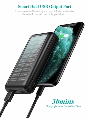 IPX5 bloco portátil posto solar da bateria do carregador 30000mAh para IPhone