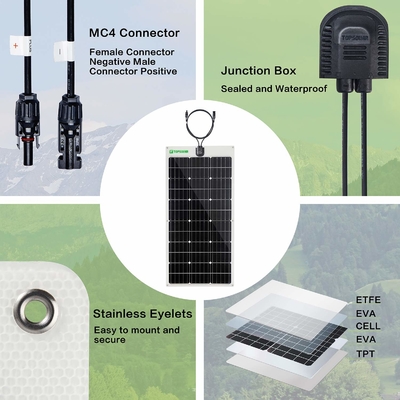 Painel 100w solar Monocrystalline dobrável solar fino flexível de painéis 12v 24V
