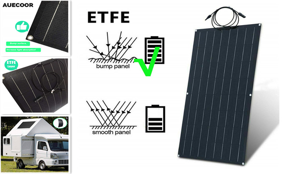 Módulo solar Monocrystalline flexível impermeável do painel solar de 100 watts mono para o rv
