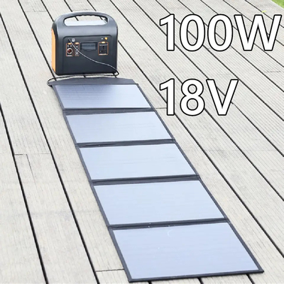 Painel dobrável da célula solar do painel solar 100W 18v 5 da dobra flexível para a casa exterior