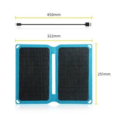 Carregador de dobramento portátil do poder do painel solar 10W para a caminhada de acampamento do curso