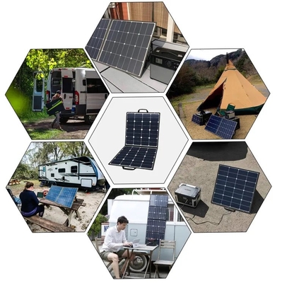 Carregador dobrável solar portátil do poder do saco entregando da dobra ETFE 60W do painel 6 de Sunpower