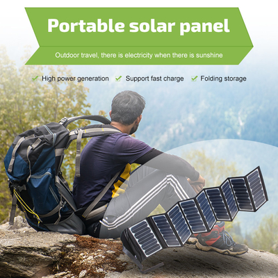 Painel solar dobrável portátil de 60 W com tecnologia ETFE USB-C
