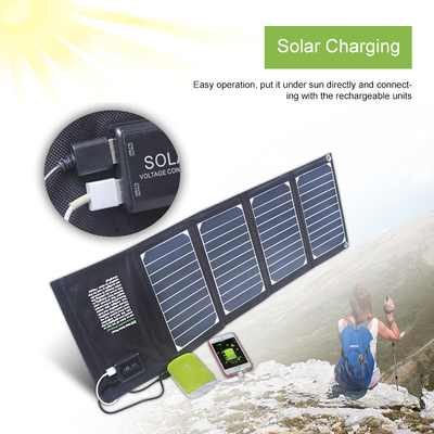 Carregador dobrável solar do painel solar do carregador 20w com a saída do Usb 2 impermeável