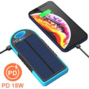 OEM posto solar do carregador de USB C do banco do poder de 18W 10000mAh 2